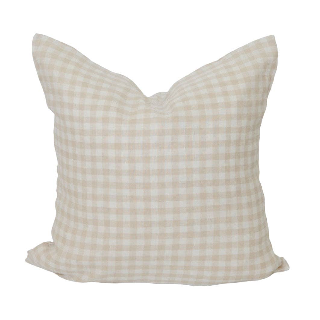 Linen Natural Gingham Pillow
