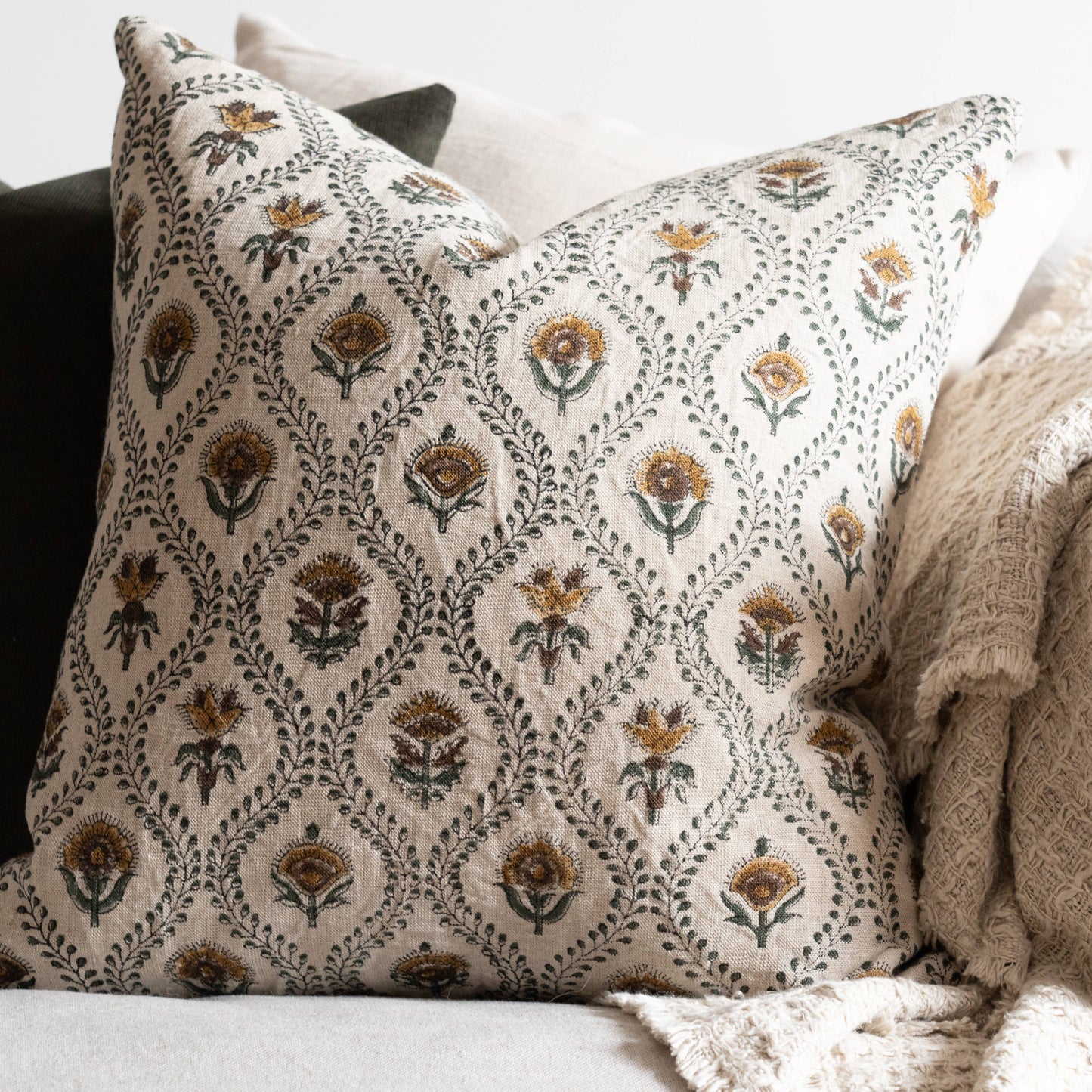 botanical print
block print pillow
hand painted pillow
accent pillow
throw pillow
floral throw pillow