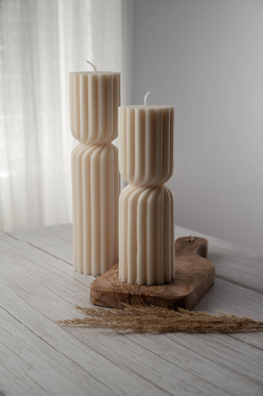 Twisted Ribbed Pillar Candle