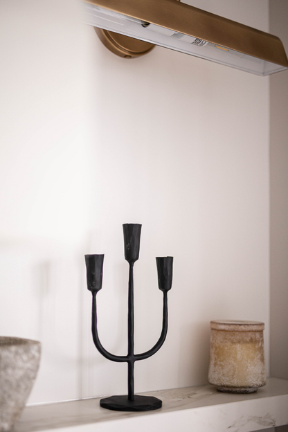 Iron 3 Arm Candelabra Small