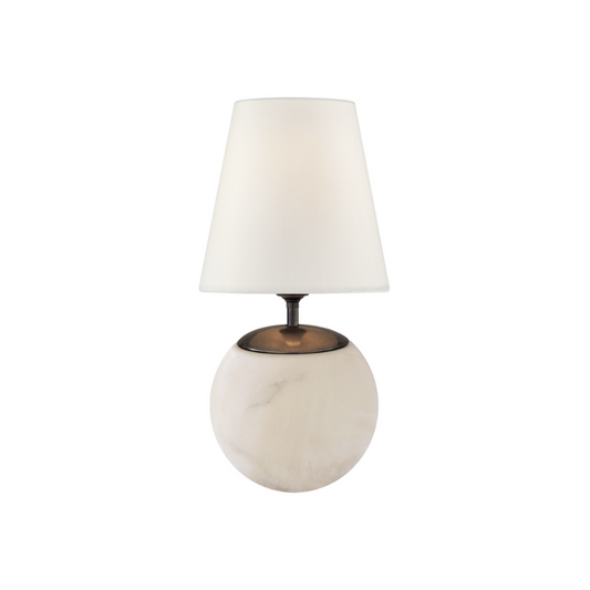 Terri Round Table Lamp - Alabaster