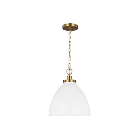 Wellfleet Dome Pendant - Matte White