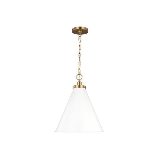 Wellfleet Cone Pendant - Matte White