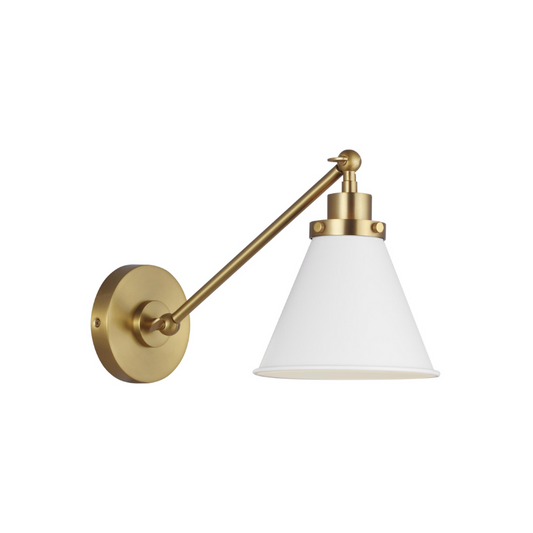 Wellfleet Cone Task Sconce - Matte White