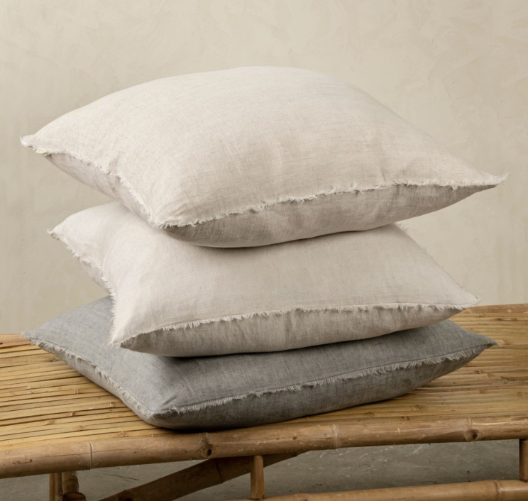 Lina Linen Pillow, Grey