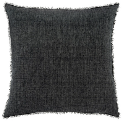 Lina Linen Pillow, Charcoal