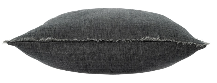 Lina Linen Pillow, Charcoal