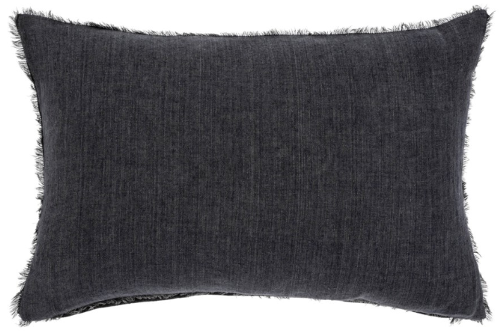 Lina Linen Pillow, Charcoal