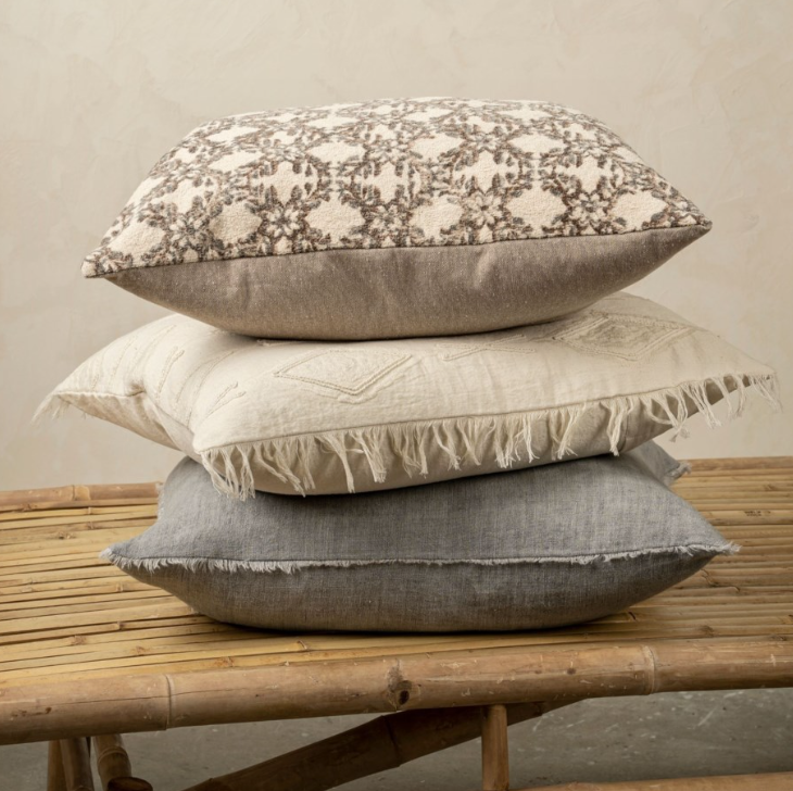 Lina Linen Pillow, Grey