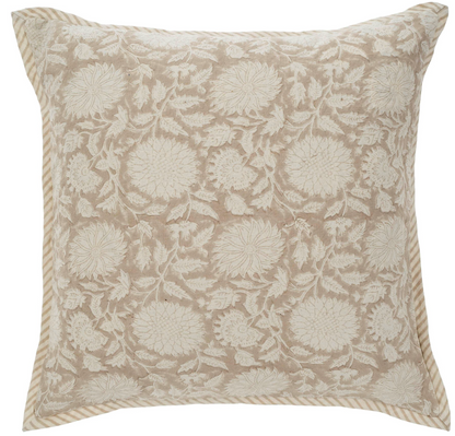 Maeve Block Print Pillow, Sand