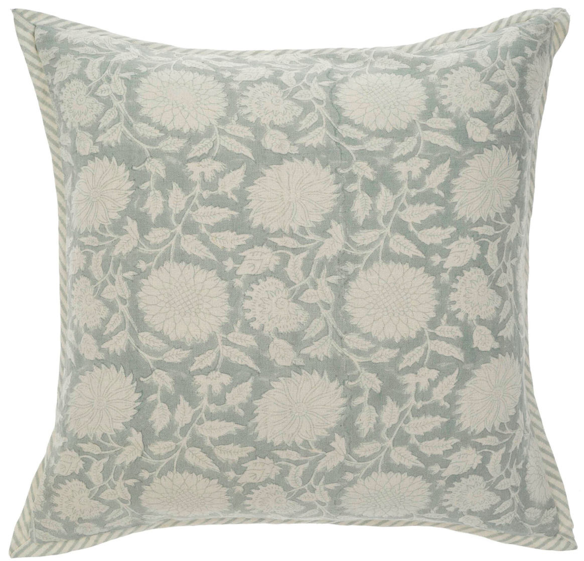 Maeve Block Print Pillow, Mist