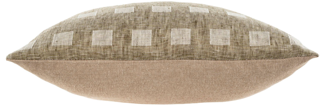 Check Linen Pillow, Natural