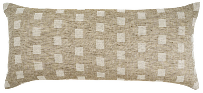 Check Linen Pillow, Natural