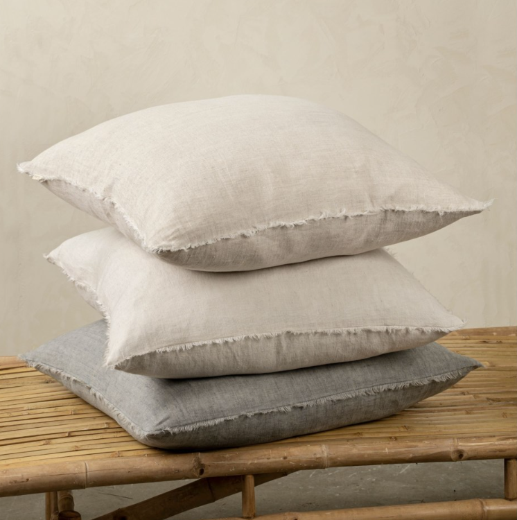 Lina Linen Pillow, Ivory