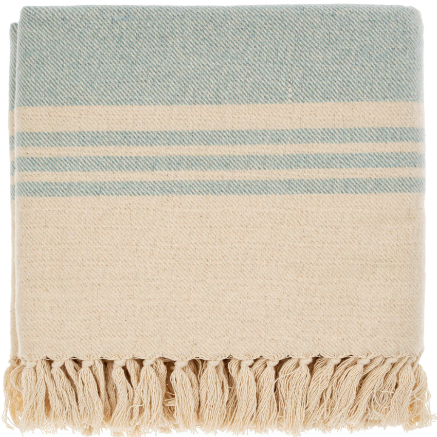 Beach Stripe Brushed Throw, Blue