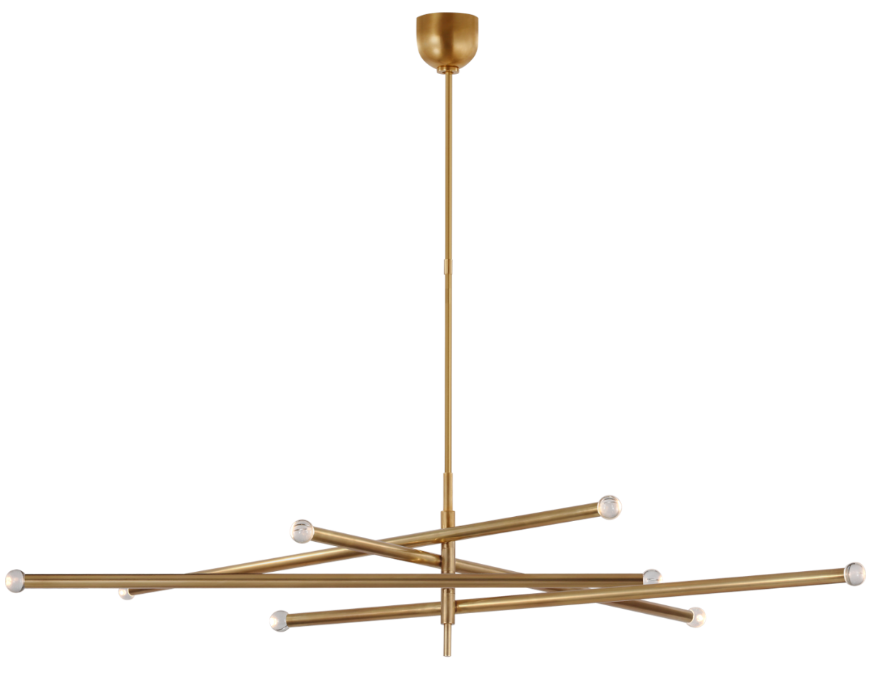 Rousseau Eight Light Articulating Chandelier - Antique-Burnished Brass