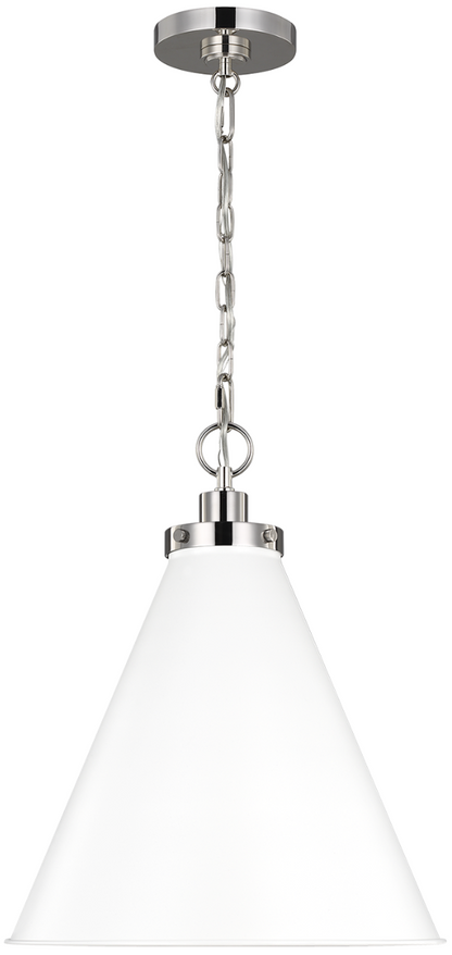 Wellfleet Cone Pendant - Matte White