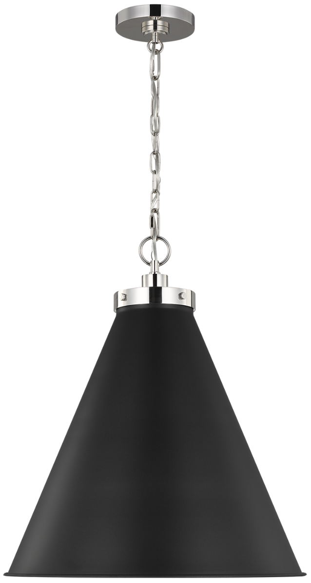 Wellfleet Cone Pendant - Midnight Black