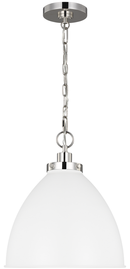 Wellfleet Dome Pendant - Matte White