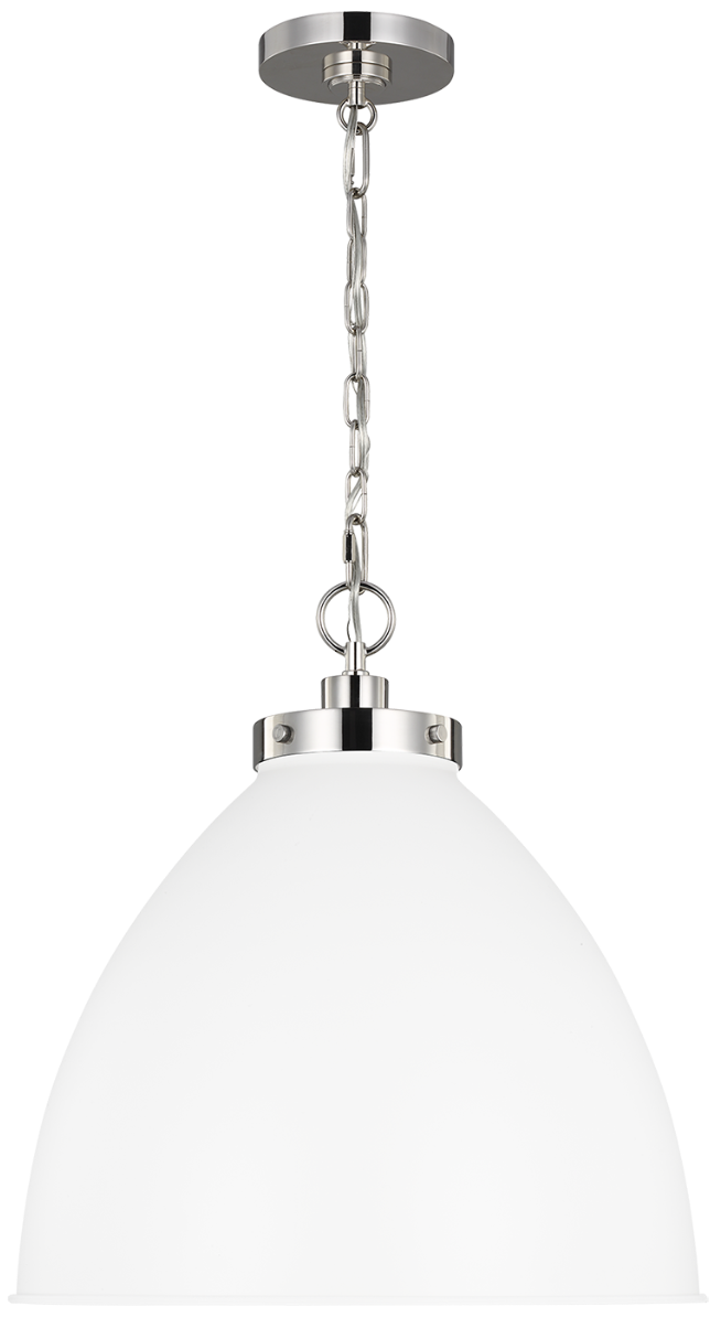 Wellfleet Dome Pendant - Matte White