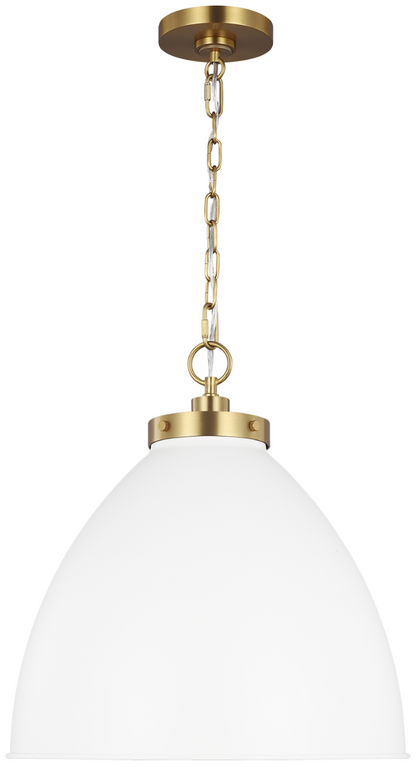 Wellfleet Dome Pendant - Matte White