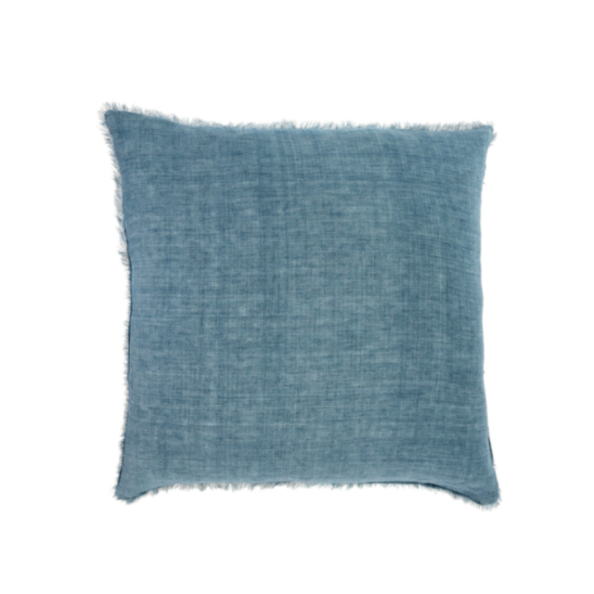 Lina Linen Pillow, Arctic Blue