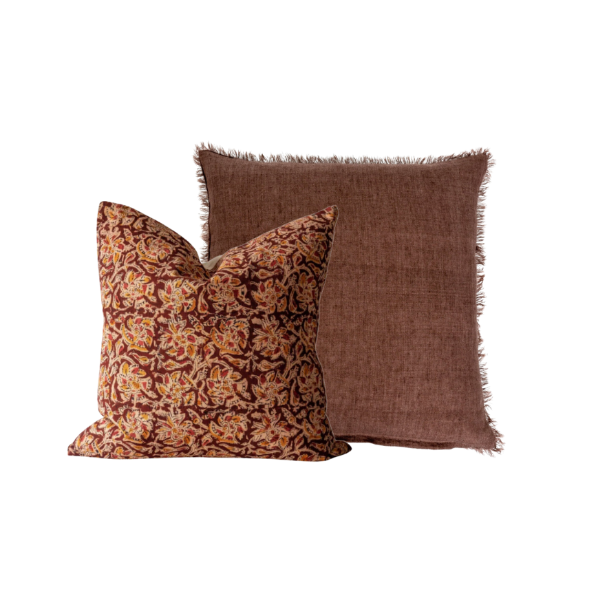 Lina Linen Pillow,  Mocha