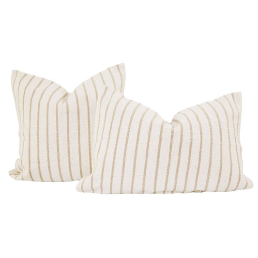 Woven Natural Pinstripe Pillow