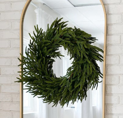 FAUX REAL TOUCH PINE HOLIDAY WREATH